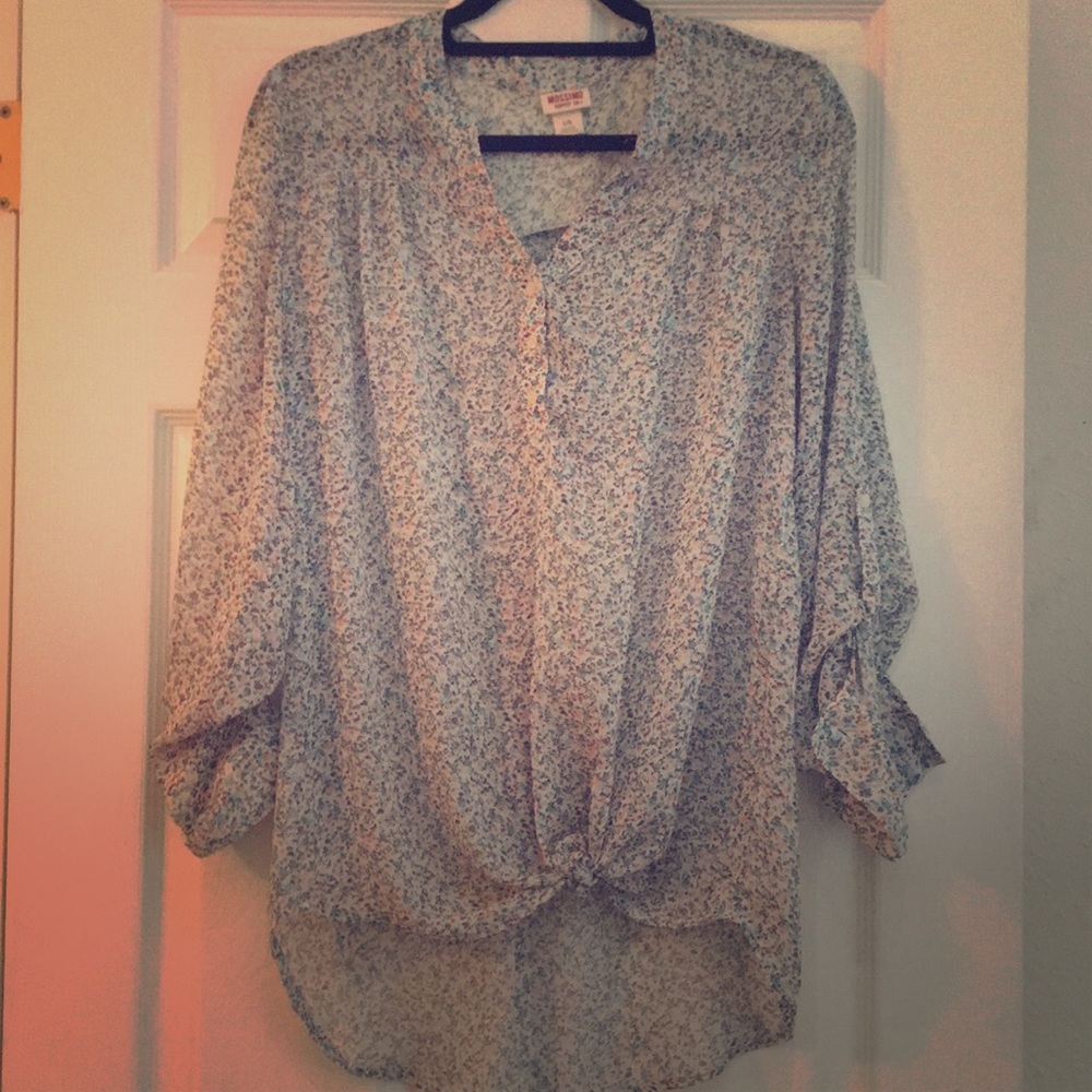 Women’s floral blouse.